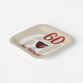 60 Dus wat een grappige rode wijn 60e verjaardag Papieren Bordje (Gebogen)