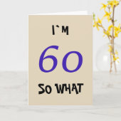 60 dus wat een grappige typografie 60e verjaardag kaart (Gele Bloem)