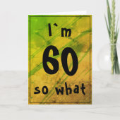 60 dus wat Funny Green 60th Birthday Abstracte Kaart (Voorkant)