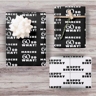 60 dus wat Funny Quote Typografie 60th Birthday Inpakpapier Vel