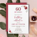 60 dus wat Funny Red Rose 60th Birthday Party Kaart<br><div class="desc">60 dus wat Funny Red Rose 60ste verjaardag Party uitnodiging. Modern, inspirerend en grappig citaat 60 Wat dus. Het ontwerp heeft waterverf rode rozen en twijgen. Personaliseer de kaart en maak je eigen unieke uitnodiging voor een verjaardagsfeestje. Geweldig voor haar die de zestigste verjaardag viert en een gevoel van humor...</div>