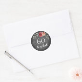60 Dus wat krijtbord Bloemen 60ste verjaardag Ronde Sticker (Envelop)