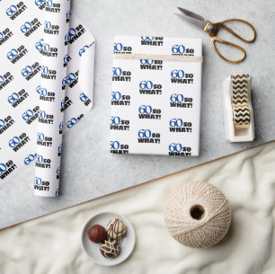 60 dus wat Leuk Citaat Typografie 60ste Verjaardag Cadeaupapier