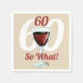 60 Dus wat Motivatie Rode Wijn 60e Verjaardag Servet (Voorkant)