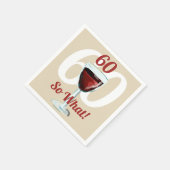 60 Dus wat Motivatie Rode Wijn 60e Verjaardag Servet (Hoek)
