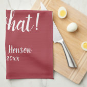 60 Dus wat Roos Rode Waterverf 60e verjaardag Theedoek (Quarter Fold)