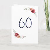 60 dus welke Waterverf Rozen Floral 60th Birthday Kaart (Achterkant)