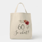 60 dus welke Waterverf Rozen Floral 60th Birthday Tote Bag (Achterkant)