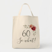 60 dus welke Waterverf Rozen Floral 60th Birthday Tote Bag (Voorkant)