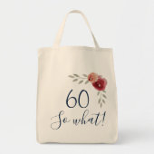 60 dus welke Waterverf Rozen Floral 60th Birthday Tote Bag (Voorkant)