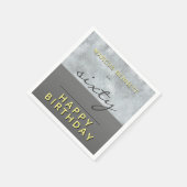 60 Elegant grijs script 60e verjaardag Servet (Hoek)