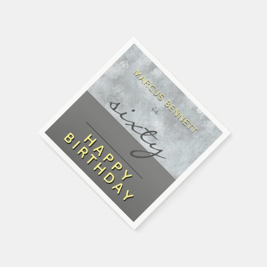 60 Elegant grijs script 60e verjaardag Servet (Hoek)