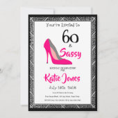 60 en 60e Zassy Birthday Party Kaart (Voorkant)