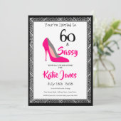 60 en 60e Zassy Birthday Party Kaart (Staand voorkant)