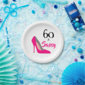 60 en 60e Zassy Birthday Party Papieren Bordje (Feest)