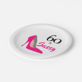 60 en 60e Zassy Birthday Party Papieren Bordje (Gekanteld)
