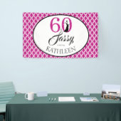 60 en 60e zestigste verjaardag Roze glitter Spandoek (Beurs)