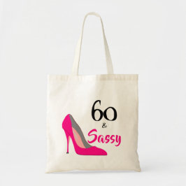60 en 60e zestigste verjaardag tote bag