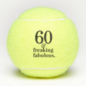 60 en Aangepersonaliseerde Fabulous Birthday Tennisballen (Voorkant)