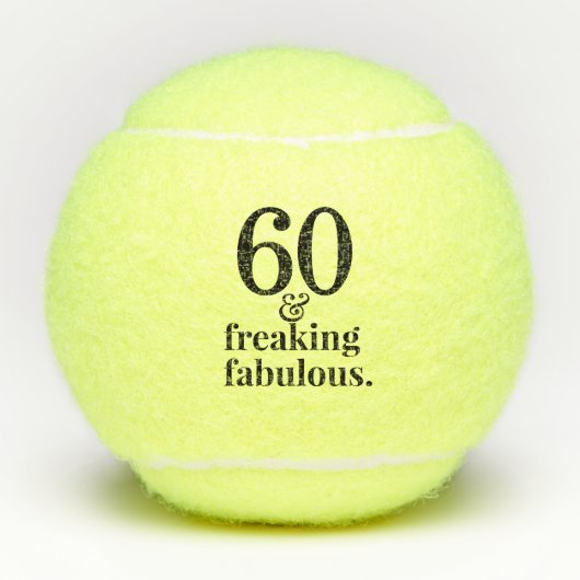 60 en Aangepersonaliseerde Fabulous Birthday Tennisballen (Voorkant)