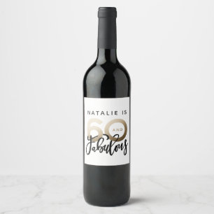 60 en een fantastisch label voor verjaardagsfeestj wijn etiket