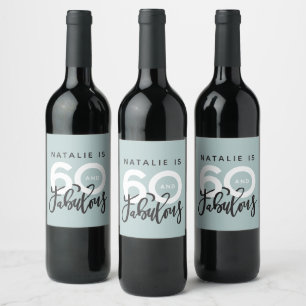 60 en een fantastisch label voor verjaardagsfeestj wijn etiket