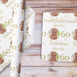 60 en Fabulous 60ste verjaardag foto Cadeaupapier