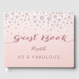60 en Fabulous 60ste verjaardag roos gouden roze n Gastenboek