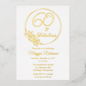 60 en Fabulous 60ste verjaardagsfeest gestempeld Folie Uitnodiging (Voorkant)
