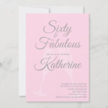 60 en Fabulous | 60ste verjaardagsfeest Roze Scrip