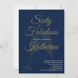 60 en Fabulous | 60ste verpartij Navy Goud Kaart