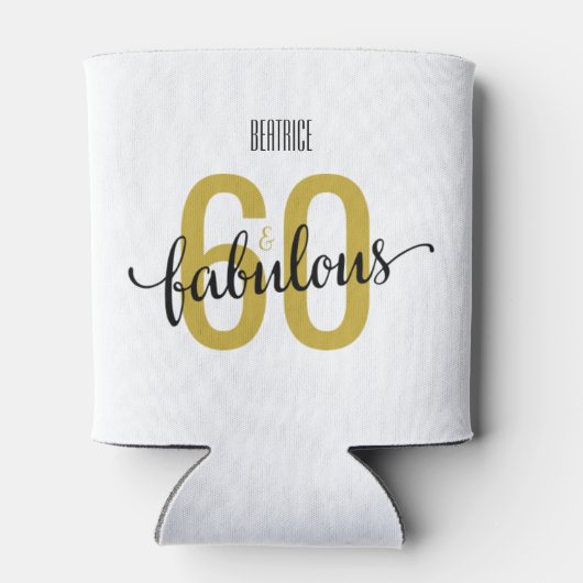 60 en Fabulous 60th Birthday Blikjeskoeler (Achterkant)