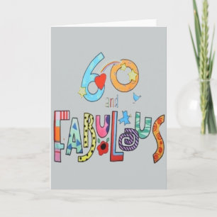 60 en Fabulous 60th Birthday Card Kaart