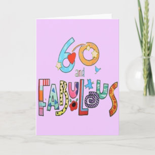 60 en Fabulous 60th Birthday Card Kaart