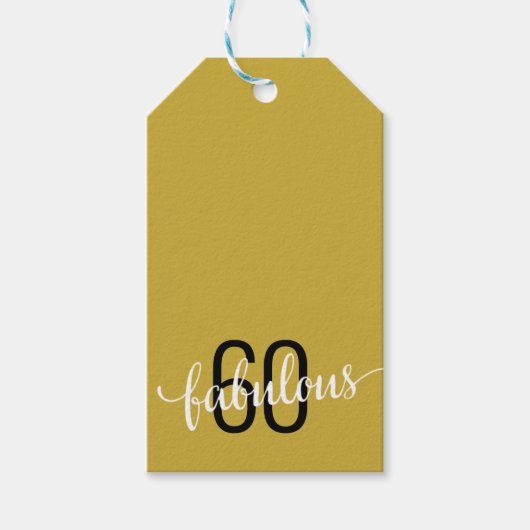 60 en Fabulous 60th Birthday Gift Cadeaulabel (Voorkant)