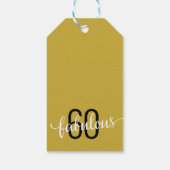 60 en Fabulous 60th Birthday Gift Cadeaulabel (Achterkant)