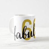 60 en Fabulous 60th Birthday Gift Koffiemok (Voorkant links)