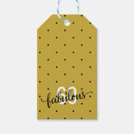 60 en Fabulous 60th Birthday Gold Spotted Cadeaulabel