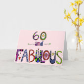 60 en Fabulous 60th Birthday Kaart (Gele Bloem)