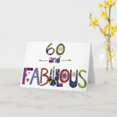 60 en Fabulous 60th Birthday Kaart (Gele Bloem)
