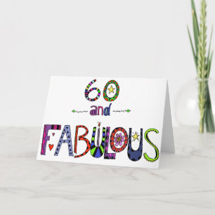 60 en Fabulous 60th Birthday Kaart
