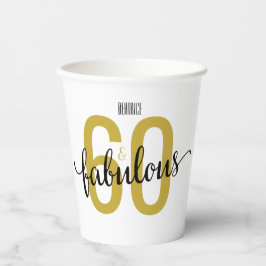 60 en Fabulous 60th Birthday Papieren Bekers