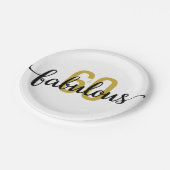 60 en Fabulous 60th Birthday Papieren Bordje (Gekanteld)