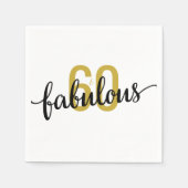 60 en Fabulous 60th Birthday Servet (Voorkant)