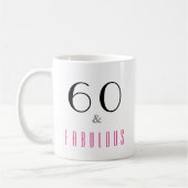 60 en Fabulous 60th Verjaardag Drank Koffie Mok (Links)
