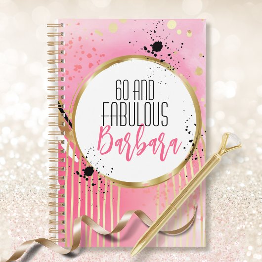 60 en Fabulous Abstract Hot Pink Black Glitter Planner
