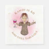 60 en Fabulous Afro-Amerikaans Plezier 60e Verjaar Servet (Voorkant)