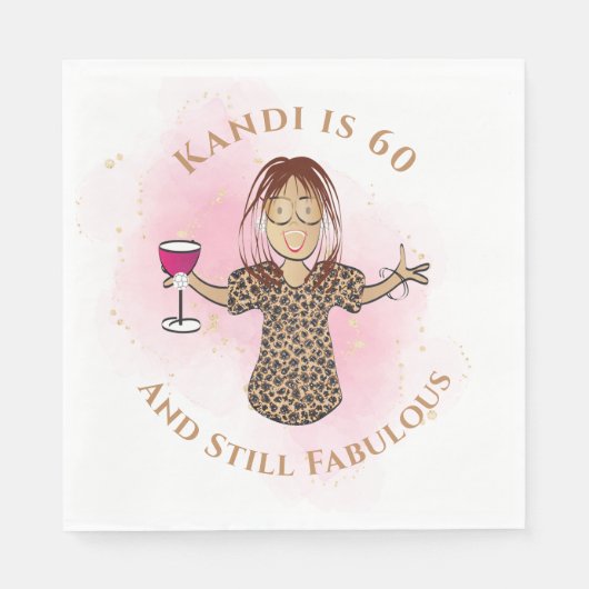 60 en Fabulous Afro-Amerikaans Plezier 60e Verjaar Servet (Voorkant)