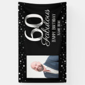 60 en Fabulous Birthday Confetti Foto Spandoek (Verticaal)