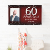 60 en Fabulous Birthday Confetti Foto Spandoek (Insitu)